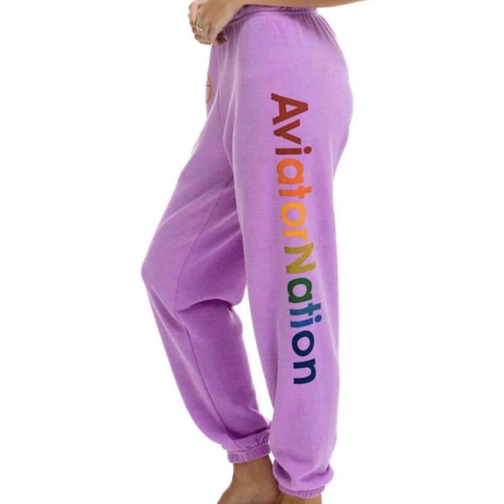 Aviator Nation Aspen Sweatpants - Neon Purple - Picture 2 of 8